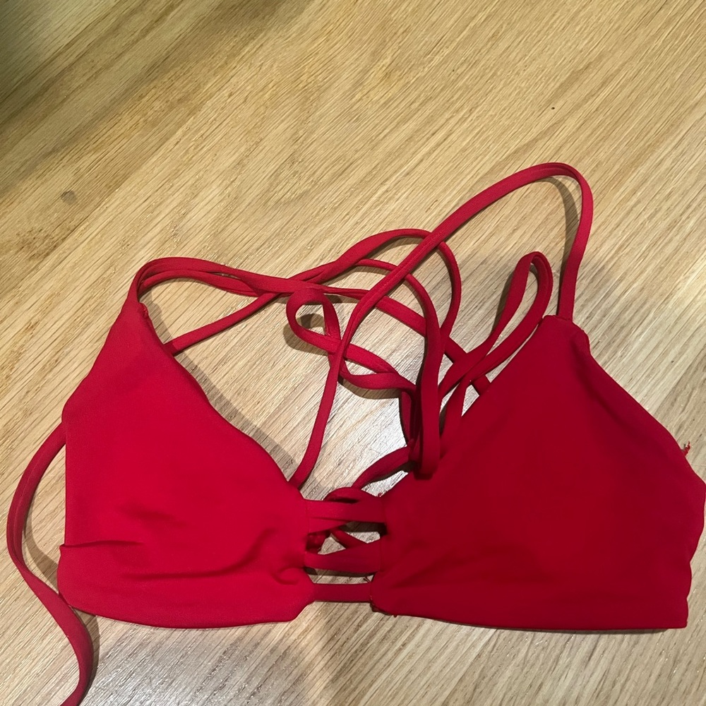 red lspace bikini top xs